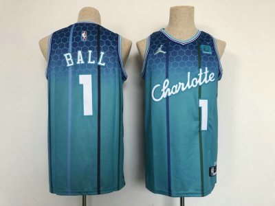 Maillot de Basket #1 Ball Hornets 21-22 city Bleu ave diamond logo Brodé